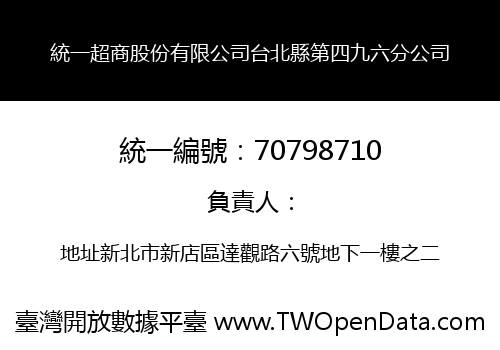 統一超商股份有限公司台北縣第四九六分公司