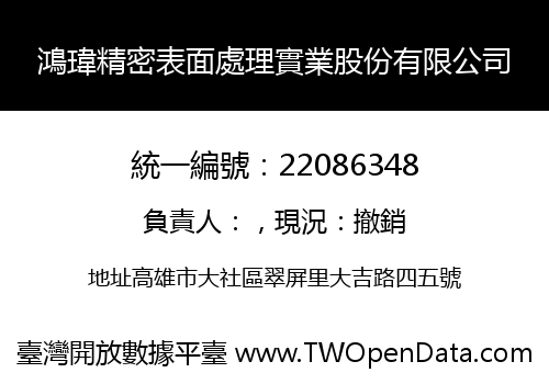 鴻瑋精密表面處理實業股份有限公司