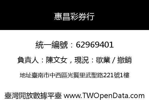惠昌彩券行