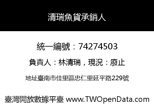 清瑞魚貨承銷人