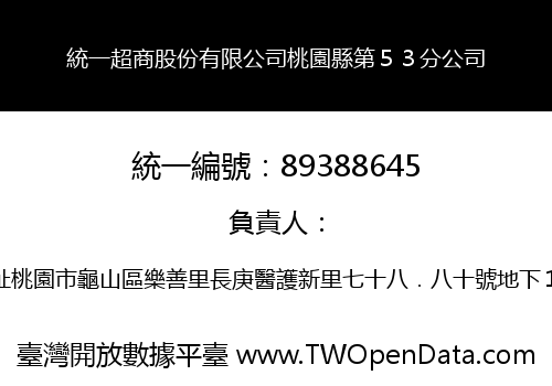 統一超商股份有限公司桃園縣第５３分公司