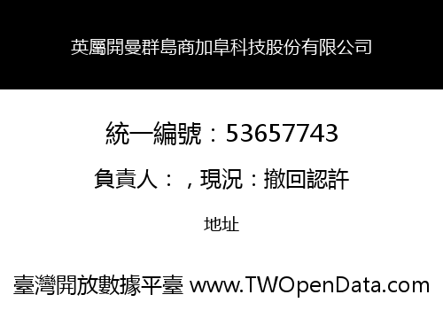 英屬開曼群島商加阜科技股份有限公司