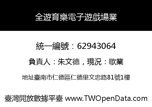 全遊育樂電子遊戲場業