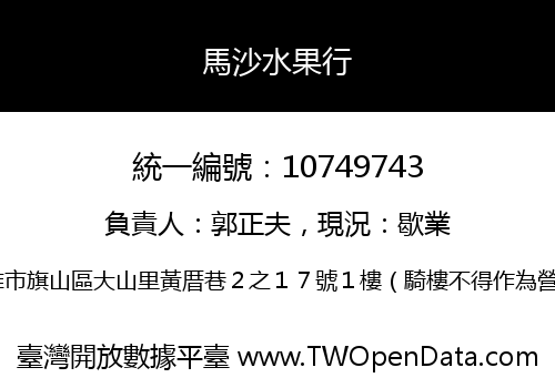 馬沙水果行
