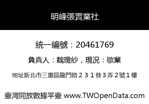 明峰張實業社