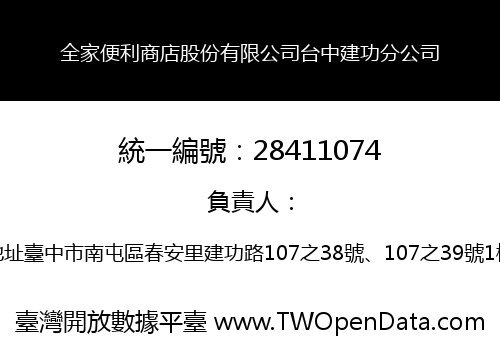 全家便利商店股份有限公司台中建功分公司