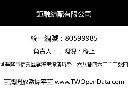 鉅融紡配有限公司