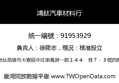 鴻鈦汽車材料行