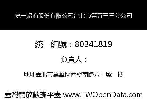統一超商股份有限公司台北市第五三三分公司