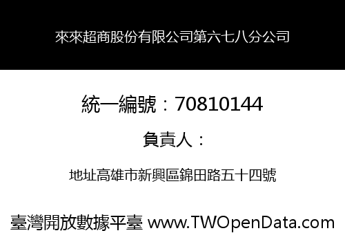 來來超商股份有限公司第六七八分公司