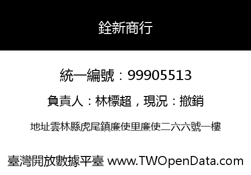 銓新商行