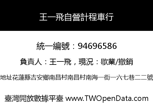 王一飛自營計程車行