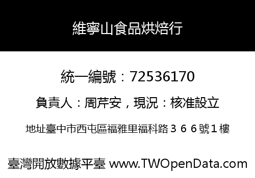 維寧山食品烘焙行