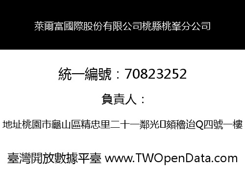 萊爾富國際股份有限公司桃縣桃峯分公司