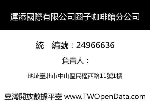 運添國際有限公司圈子咖啡館分公司