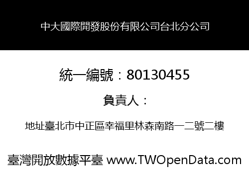 中大國際開發股份有限公司台北分公司