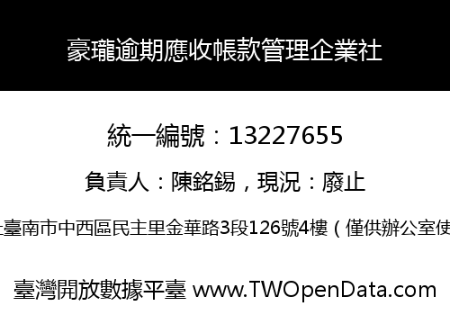 豪瓏逾期應收帳款管理企業社