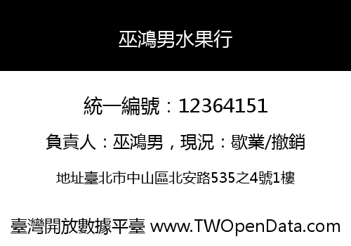 巫鴻男水果行