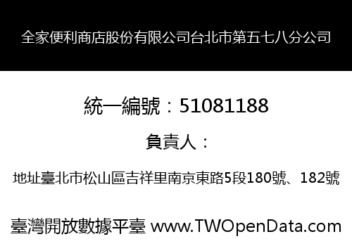 全家便利商店股份有限公司台北市第五七八分公司