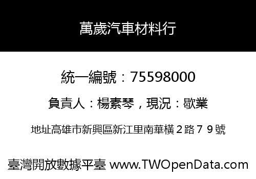 萬歲汽車材料行