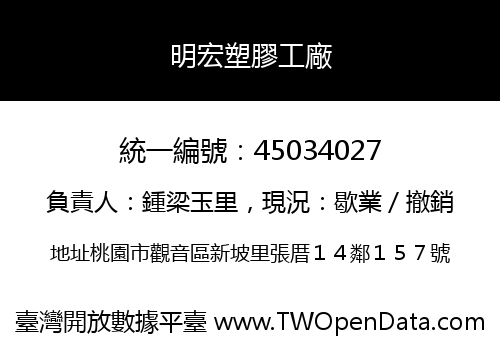 明宏塑膠工廠