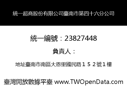 統一超商股份有限公司臺南巿第四十六分公司