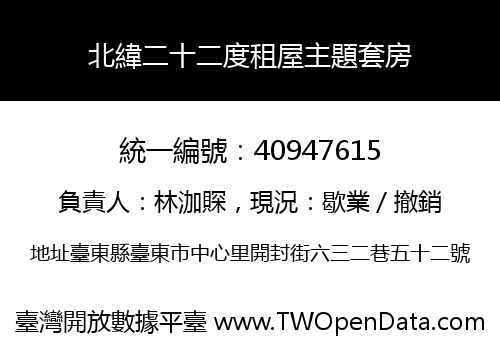 北緯二十二度租屋主題套房