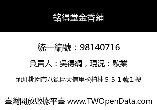 銘得堂金香鋪