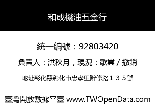 和成機油五金行