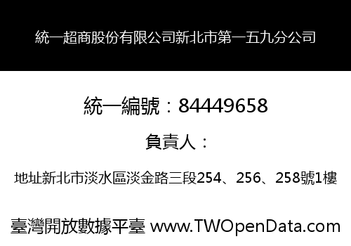 統一超商股份有限公司新北市第一五九分公司