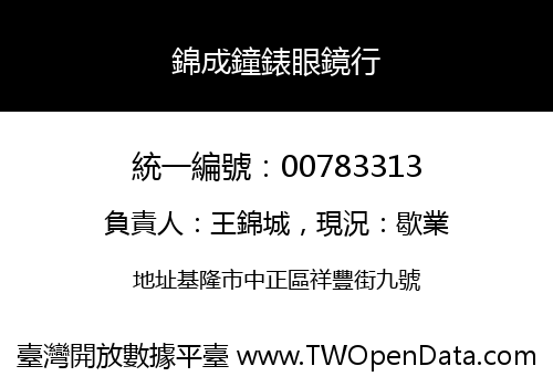錦成鐘錶眼鏡行