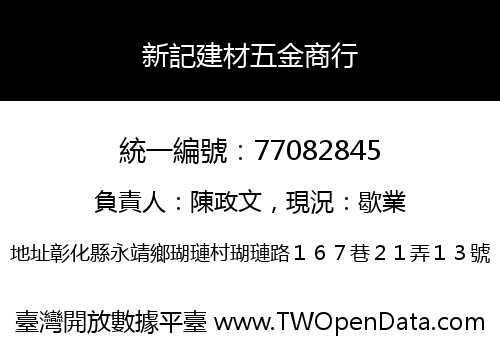 新記建材五金商行