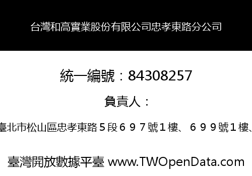 台灣和高實業股份有限公司忠孝東路分公司