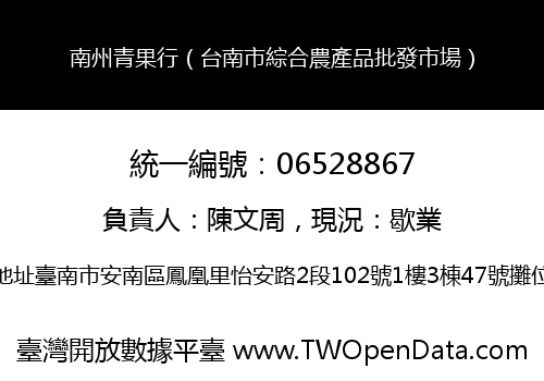 南州青果行（台南市綜合農產品批發市場）