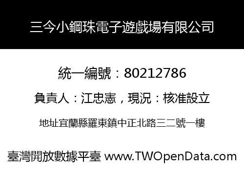 三今小鋼珠電子遊戲場有限公司