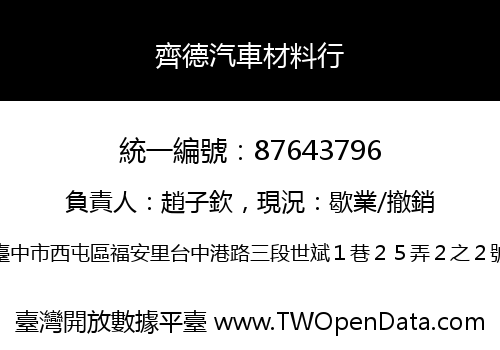 齊德汽車材料行