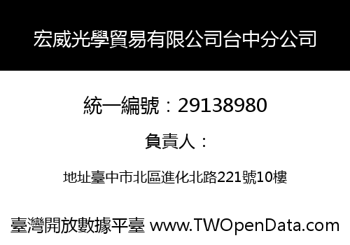宏威光學貿易有限公司台中分公司
