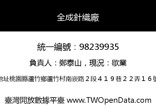 全成針織廠