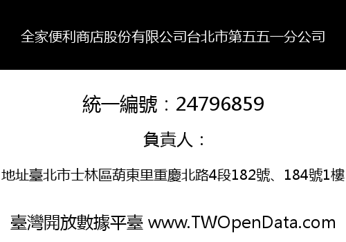 全家便利商店股份有限公司台北市第五五一分公司
