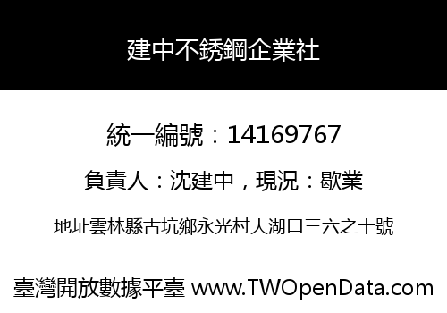 建中不銹鋼企業社