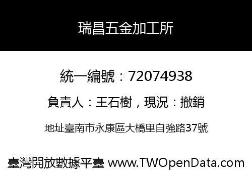 瑞昌五金加工所