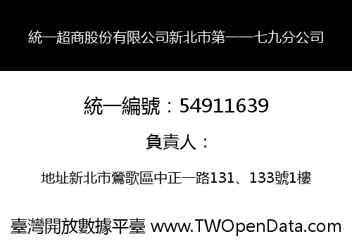統一超商股份有限公司新北市第一一七九分公司
