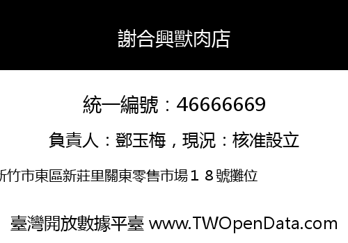謝合興獸肉店