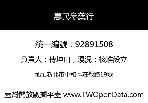 惠民參藥行