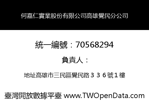 何嘉仁實業股份有限公司高雄覺民分公司