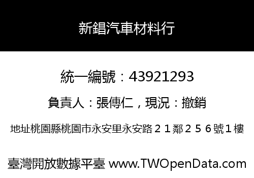 新錩汽車材料行