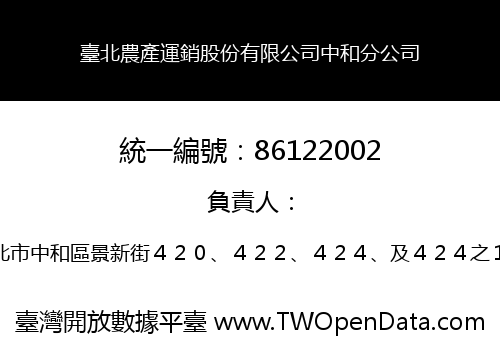 臺北農產運銷股份有限公司中和分公司