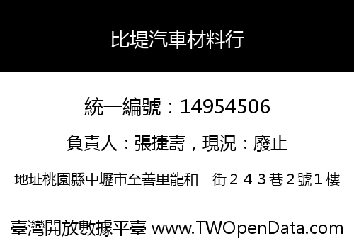 比堤汽車材料行