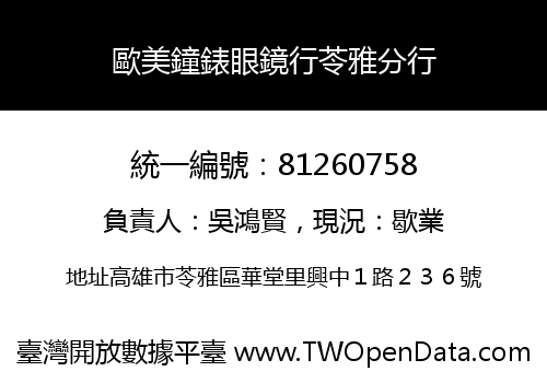 歐美鐘錶眼鏡行苓雅分行