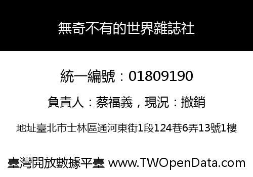 無奇不有的世界雜誌社